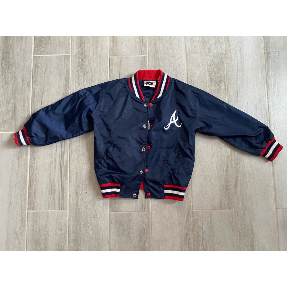 Used kids Atlanta Braves satin jacket size M